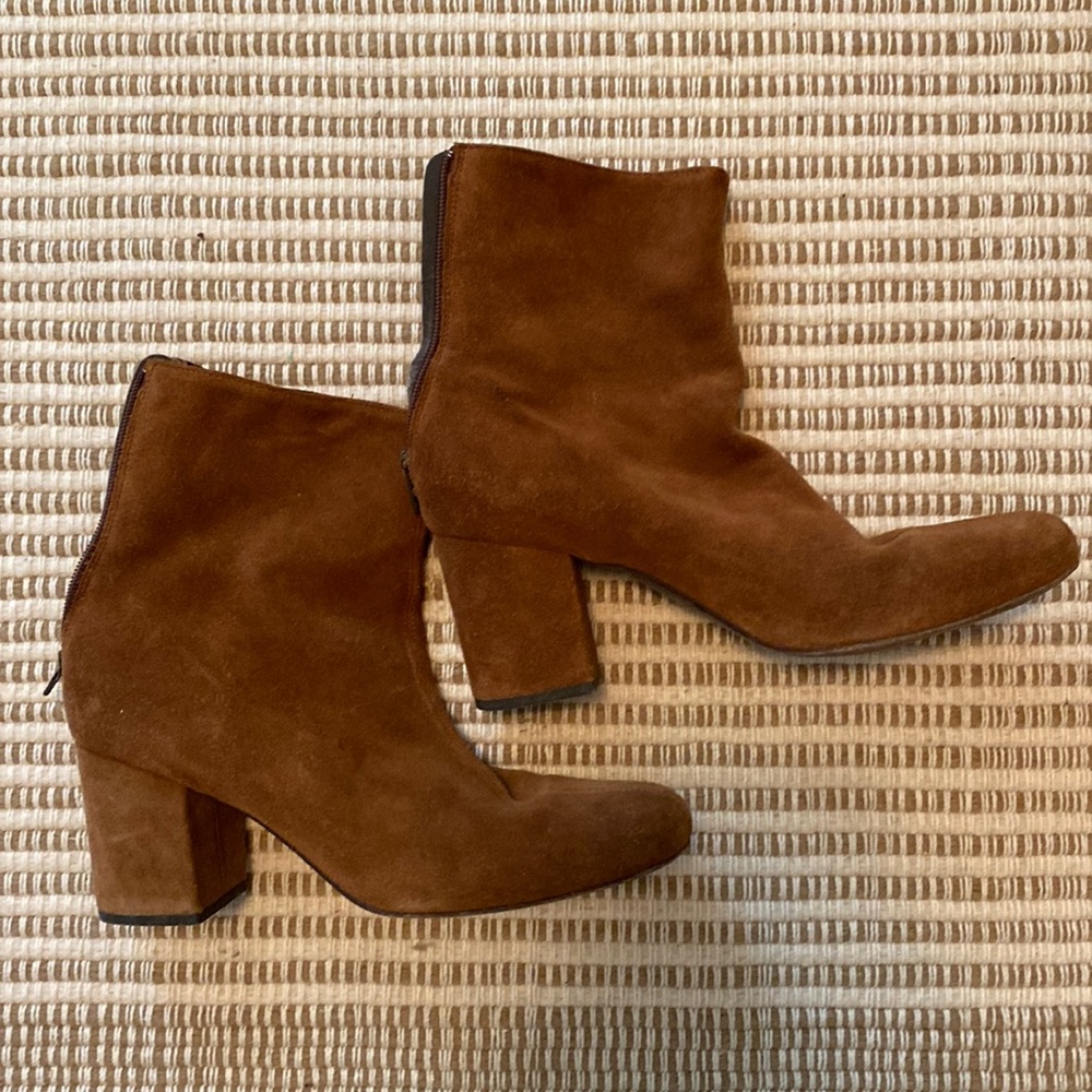 Free people tan suede booties